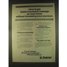 1976 Prudential Insurance Ad - Better Coverage on Home