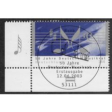 GER 2003 144c 'DEUTSCHER MUSIKRAT' (CORNER MARGIN) FINE USED (EBID53-965)