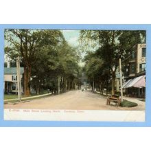 CT Danbury Main St Looking North Tree Lined Unpaved Road w/Old Buildings H~446