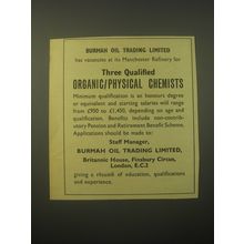 1966 Burmah Oil Trading Limited Ad - Burmah Oil Trading Limited has vacancies
