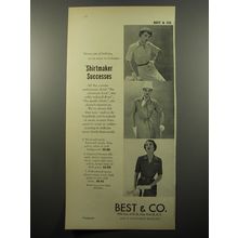 1950 Best & Co. Shirtmaker Dresses Advertisement - Never out of fashion