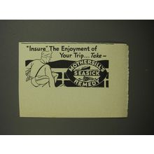 1952 Mothersill's Seasick Remedy Ad - Insure the enjoyment of your trip