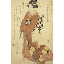 Eizan Portrait of the Courtesan Ise Ko-ichi of Choji Painting Postcard
