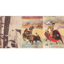 Spanish Bullfighting Corrida De Toros 3x Old Oilette Postcard s