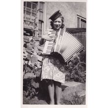 Alvari Accordion Bicycle Antique German Real Photo Postcard