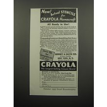 1933 Binney & Smith Crayola Crayons Ad - Now actual stencils for Crayola