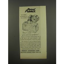 1956 Marcel Franck Atomizer Ad - Don't waste your precious perfume