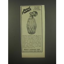 1956 Marcel Franck Atomizer Ad - The finest atomizers