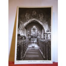 interior, MORTEHOE CHURCH, NORTH DEVON, unused postcard RP by Twiss Bros. #