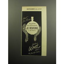 1957 Worth Je Reviens Perfume Advertisement - Direct from France