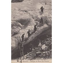 Chamonix Mountain Climbers Disaster Bridge French Old Postcard