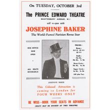 Josephine Baker 1933 Prince Edward London Theatre Poster Postcard