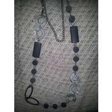 black metal and shell necklace 96cm circumfrence