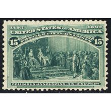 238, Mint LH 15¢ - Columbian SCV $200 - Stuart Katz
