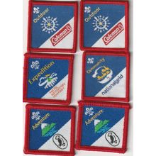 Scout Badges - 6 x Scout Various Challenges - 3 White/3 Black Backs (BY183)