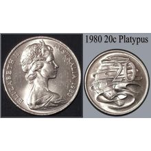 Australia 1980 20c Platypus - Circulated