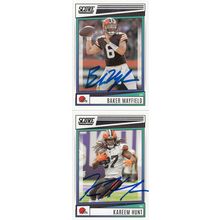 BAKER MAYFIELD & KAREEM HUNT AUTOGRAPHED 2022 CLEVELAND BROWNS ALL-PRO BACKFIELD