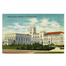 Postcard USA TX Texas San Antonio Thomas Jefferson High School unposted message