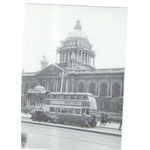 UK BUS 1946 DAIMLER DOUBLE DECKER OUTSIDE BELFAST CITY HALL 1994 INC. UK POST
