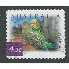 AUS 2001 45c (S/A) 'FLORA AND FAUNA-BIRDS- BUDG (P11.5X11)FINE USED (EBID41-359)