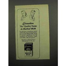 1945 Carnation Malted Milk Ad - The Quality Name