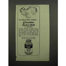 1945 Carnation Malted Milk Ad - For Made-at-Home