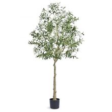 Artificial Olive Tree, 6 FT Tall Faux Plant, Secure PE Material & Anti-Tip T...