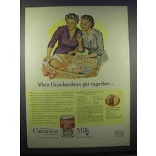 1945 Carnation Milk Ad - When Grandmothers Get Together