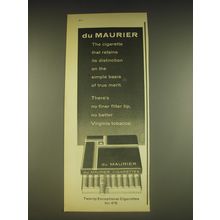 1963 du Maurier Cigarettes Ad - the cigarette that retains its distinction