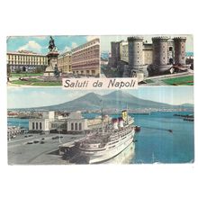 multiview, NAPOLI, NAPLES, ITALY vintage used postcard dated 1960 =