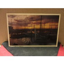 SUNSET AT YARMOUTH, ISLE OF WIGHT unused vintage postcard =