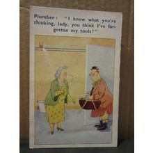 SAUCY SEASIDE HUMOUR .. no 7044 used postcard 1961 pm Plumber