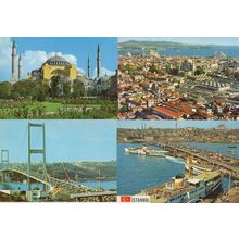 Istanbul Museum Bridge Harbour Aerial 4x Turkey Postcard s