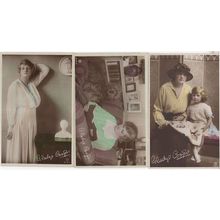 Gladys Cooper With Roman Statue Dog & Cloth Book 3x Postcard s