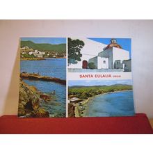 multiview, SANTA EULALIA, IBIZA, SPAIN used postcard 1996 postmark =