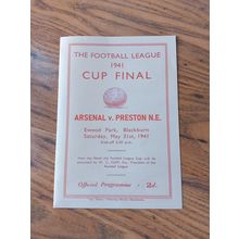 1941 Football League War Cup Final Replay - Arsenal v Preston. Reproduction Prog