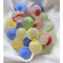 A Colourful Mixed Selection of 12 Frosted Rainbow Glass Marbles, New, 22mm