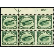 C2, Mint NH VF 16¢ - Very Rare Plate Block OF Six Stamps - Stuart Katz