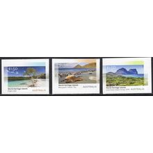 AUSTRALIA: 2025, UNESCO WORLD HERITAGE ISLANDS, SET 3 MNH S/A SINGLES STAMPS.246