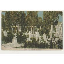 MALTA Braksia Cemetery early 20th C. RPPC Vincenan Galea di Antonio