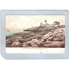 MA Gloucester Lighthouse Postcard Eastern Point Light Undivided Back light~504