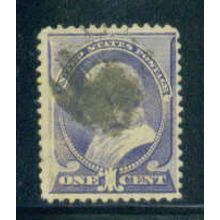 Used 212 1c Benjamin Franklin Barely Clears M01335