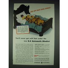 1942 General Electric Automatic Blanket Ad - Never Cold