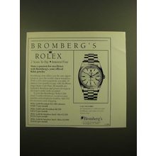 1988 Rolex Oyster Perpetual Day Date Watch Ad - Bromberg's