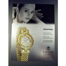 2005 Citizen Eco-Drive Stiletto Watch Ad - Sasha Cohen