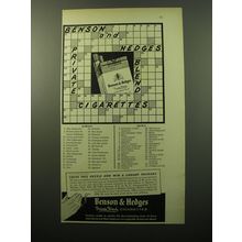 1950 Benson & Hedges Private Blend Cigarettes Ad - Solve this puzzle and win