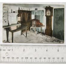 vintage postcard Interior of Burns Cottage