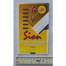 1993 Sion Plan-Horaire Fahrplan, Panorama de la Region et plan de la Ville