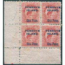 Penrhyn Island 1903 6d rose-red SG15 unused block x4