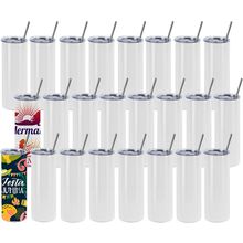 24 Pack Sublimation Tumblers Bulk 20 Oz Skinny Straight, Sublimation Blanks Doub